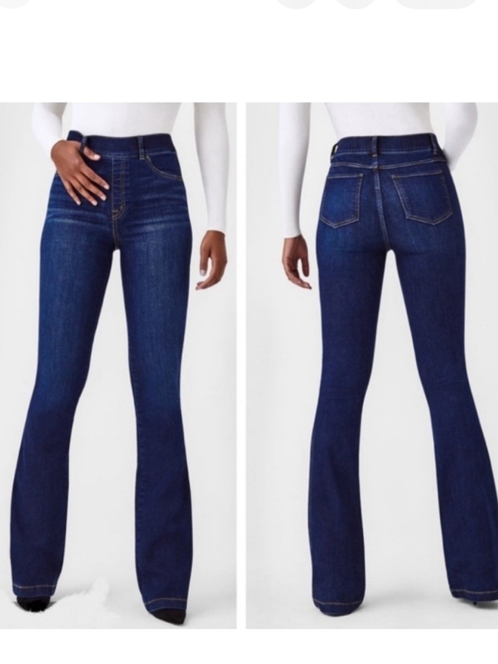 SPANX Midnight Blue Flare Jeans size M Petite NWT